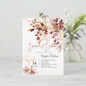 Invitation Aquarelle Russe Automne Eucalyptus Brunch Bubbly (Debout devant)