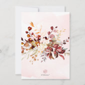 Invitation Aquarelle Russe Automne Eucalyptus Brunch Bubbly (Dos)