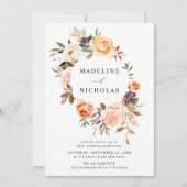 Invitation Aquarelle Russe Automne Floral Wreath (Devant)