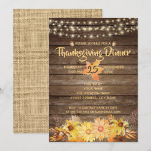Invitation Aquarelle Russe Bois Automne Floral Thanksgiving
