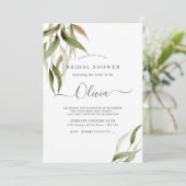 Invitation Aquarelle Russe Eucalyptus Fête des mariées (Debout devant)