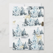 Invitation Aquarelle Russe fête de Noël Deer Forest (Dos)