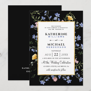 Invitation aquarelle Russe fleur sauvage prairie Mariage à hu