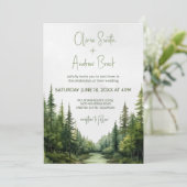 Invitation Aquarelle Russe Forêt Montagne Mariage naturel (Debout devant)