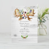 Invitation Aquarelle Russe Forêt QR Code RSVP Mariage (Debout devant)