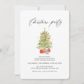 Invitation Aquarelle Russe Noël Arbre fête de Noël (Devant)