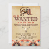 Invitation Aquarelle Russe Sud-Ouest Cowboy Anniversaire (Devant)