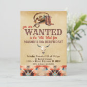 Invitation Aquarelle Russe Sud-Ouest Cowboy Anniversaire (Debout devant)