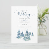 Invitation Aquarelle Rustique Arbre d'hiver Mariage (Debout devant)