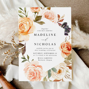 Invitation Aquarelle Rustique Automne Floral