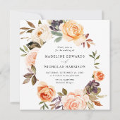 Invitation Aquarelle Rustique Automne Mariage (Devant)