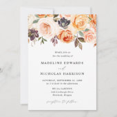 Invitation Aquarelle Rustique Automne Mariage (Devant)