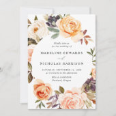 Invitation Aquarelle Rustique Automne Mariage (Devant)