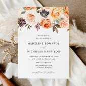 Invitation Aquarelle Rustique Automne Mariage