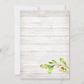 Invitation Aquarelle rustique Baby shower d'animaux de bois (Dos)