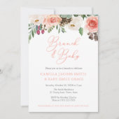 Invitation Aquarelle rustique Baby shower de Brunch d'automne (Devant)
