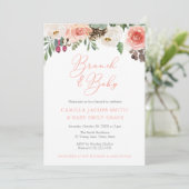 Invitation Aquarelle rustique Baby shower de Brunch d'automne (Debout devant)