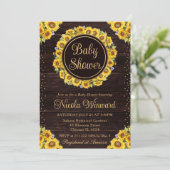 Invitation Aquarelle Rustique Baby shower de couronne de tour (Debout devant)