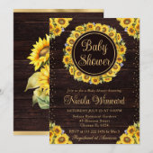 Invitation Aquarelle Rustique Baby shower de couronne de tour (Devant / Derrière)