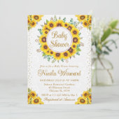 Invitation Aquarelle Rustique Baby shower de couronne de tour (Debout devant)