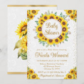 Invitation Aquarelle Rustique Baby shower de couronne de tour (Devant / Derrière)