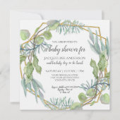 Invitation Aquarelle rustique Baby shower géométrique (Devant)