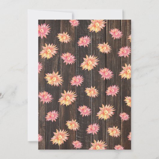 Invitation Aquarelle rustique Baby shower Succulent (Dos)