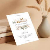 Invitation Aquarelle Rustique Boho minimaliste Mariage Floral