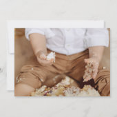 Invitation Aquarelle rustique bois 1er anniversaire (Dos)