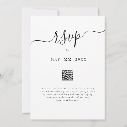 Invitation Aquarelle rustique Bois Mariage de forêt QR Code (Dos)