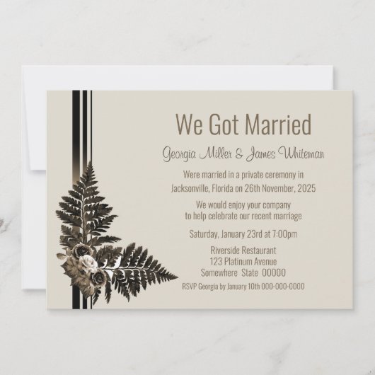 Invitation Aquarelle rustique Botanique Floral Elopement (Devant)