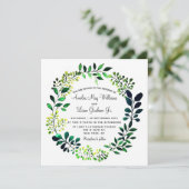 Invitation Aquarelle rustique Botanique Mariage de verdure (Debout devant)