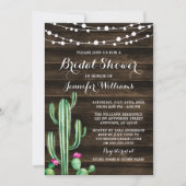 Invitation Aquarelle rustique Cactus Grange Fête des mariées  (Devant)