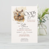 Invitation Aquarelle rustique Cerf Oops Baby (Debout devant)