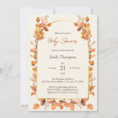 Invitation Aquarelle rustique Chute Baby shower neutre pour l (Devant)