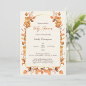 Invitation Aquarelle rustique Chute Baby shower neutre pour l (Debout devant)