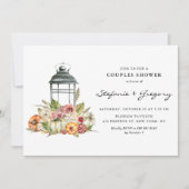Invitation Aquarelle rustique Chute Lanterne Couples Douche (Devant)
