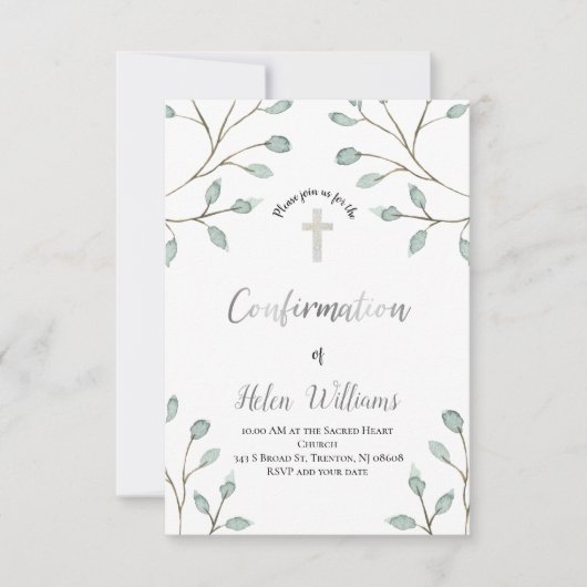 Invitation aquarelle rustique | Confirmations (Devant)