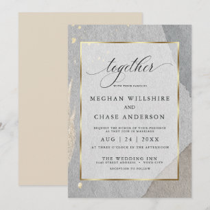 Invitation Aquarelle rustique de terre sur pierre de granit
