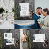 Invitation Aquarelle Rustique du lac Misty Mountain