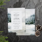 Invitation Aquarelle Rustique du lac Misty Mountain