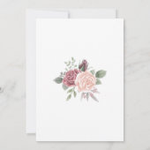 Invitation Aquarelle Rustique Dusty Rose Bouquet floral Invit (Dos)