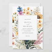 Invitation Aquarelle rustique élégant Floral (Devant)