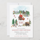 Invitation Aquarelle rustique | fête d'anniversaire de la fêt (Devant)