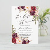 Invitation Aquarelle rustique Fête des mariées de couronnes f (Debout devant)