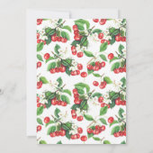 Invitation Aquarelle rustique Fête des mariées rouge cerisier (Dos)