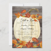 Invitation Aquarelle Rustique Feuilles d'Automne Citrouille B (Devant)