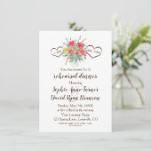 Invitation Aquarelle rustique Fleurs sauvages Coeurs Mariage (Debout devant)