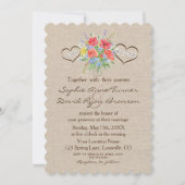 Invitation Aquarelle rustique Fleurs sauvages Mariage de lin (Devant)