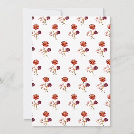 Invitation Aquarelle Rustique Fleurs sauvages Mariage élégant (Dos)